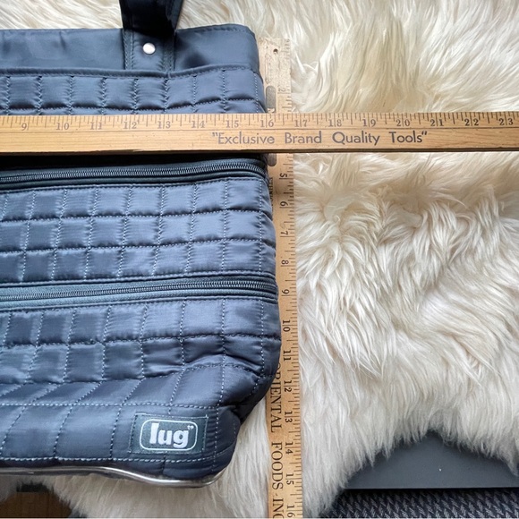 LUG Taxicab Shoulder Bag BLUE Quilted Multi Zip Carry On Personal Travel Item - Picture 7 of 8